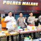 Konferensi Pers Polres Malang, di Desa Ketan Ireng, Prigen, Pasuruan (dok. Harianjatim.id)