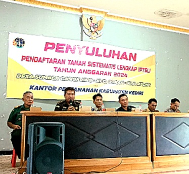 Penyuluhan Program PTSL, Desa Sumber Cangkring, Kecamatan Gurah, Kabupaten Kediri Oleh BPN (foto:ist)