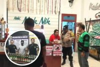 Unit Reskrim Polsek Pandaan saat Razia, di Kedai Mak Nik, dan berhasil amankan Puluhan Botol Miras dan Pemilik Kedai (foto: ist)