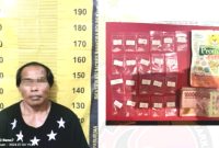 KS (45 thn) Beserta Barang Buktinya, saat diamankan di Mapolres Pasuruan (foto: ist)