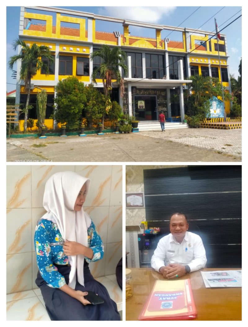 Suasana SMPN 1 Kembangbahu, Siswi Pemberani Brilliana dan Kadispendik Lamongan Munif Syarif MM  (dok. Harianjatim.id)