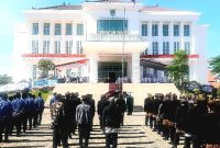 Suasana Upacara Bendera di halaman Gedung Maslahat, Raci, dalam rangka menyambut Hari Jadi Kabupaten Pasuruan ke-1095 (dok. Harianjatim.id)