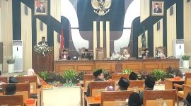Samsul Hidayat S.Ag, Ketua DPRD Kabupaten Pasuruan Periode 2024-2029, Saat memberikan sambutan pertamanya (Dok.Harianjatim.id)