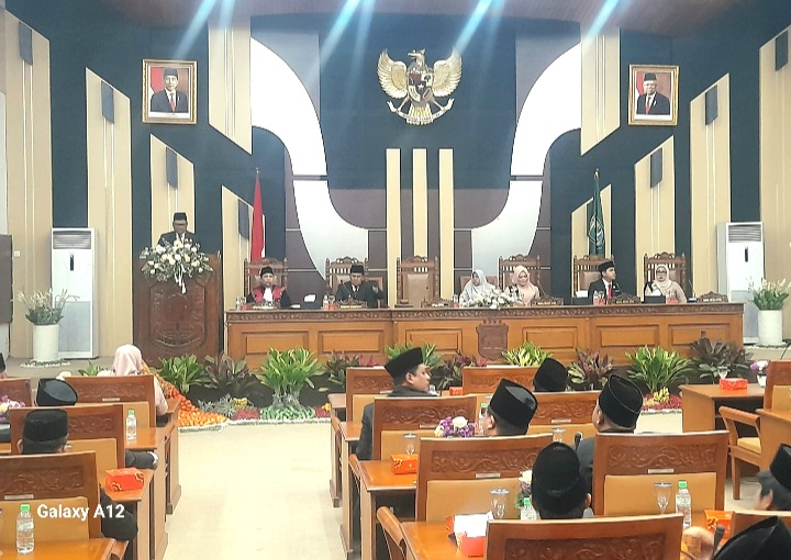 Samsul Hidayat S.Ag, Ketua DPRD Kabupaten Pasuruan Periode 2024-2029, Saat memberikan sambutan pertamanya (Dok.Harianjatim.id)