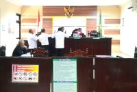 Suasana dalam Persidangan di Pengadilan Negeri Bangil, dengan agenda Pembuktian oleh team Satresnarkoba Polres Pasuruan. ( Dok. Harianjatim.id)