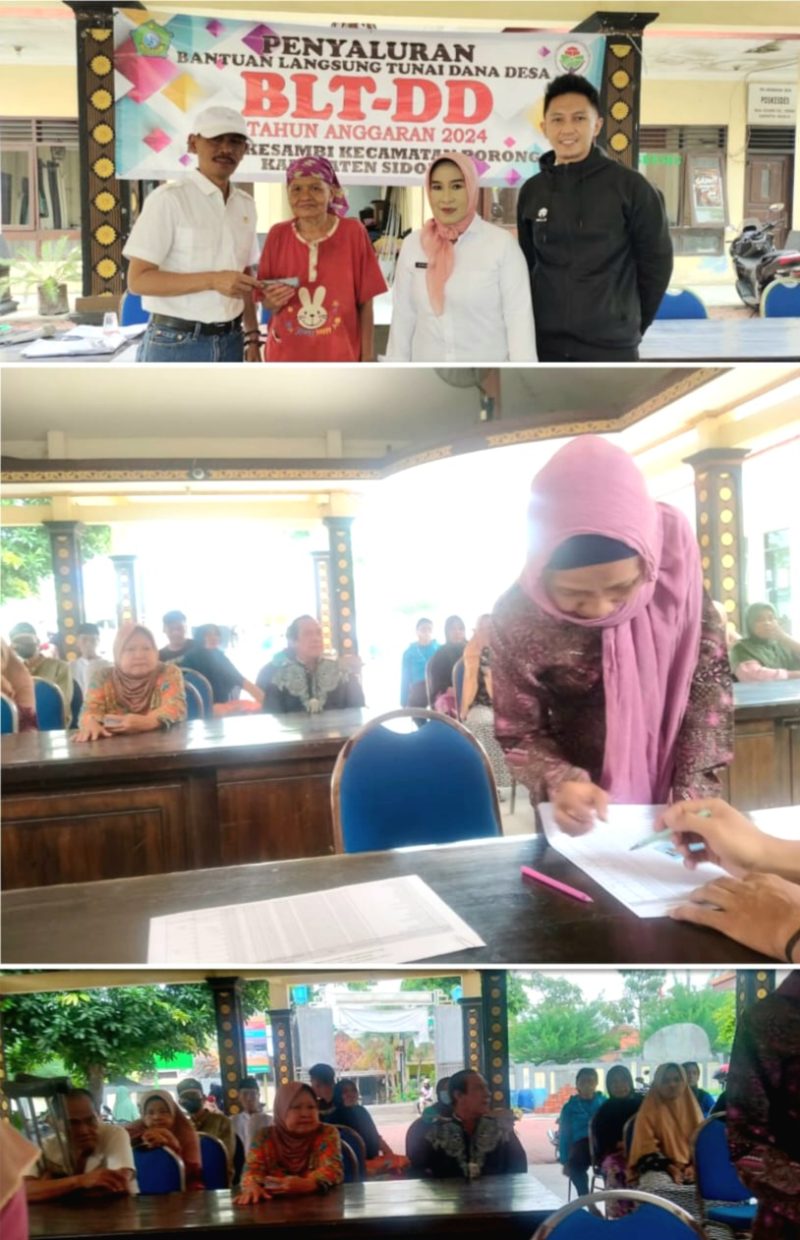 Pembagian BLT-DD Tahap IV Tahun Anggaran 2024 Desa Kesambi, Porong, Sidoarjo  (Dok.Harianjatim.id)