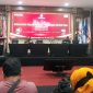 Ketua KPU Kabupaten Pasuruan, Ainul Yaqin, saat berikan sambutanya dalam Media Gathering di Aula Kantor KPU Kabupaten Pasuruan (Dok. Harianjatim.id)