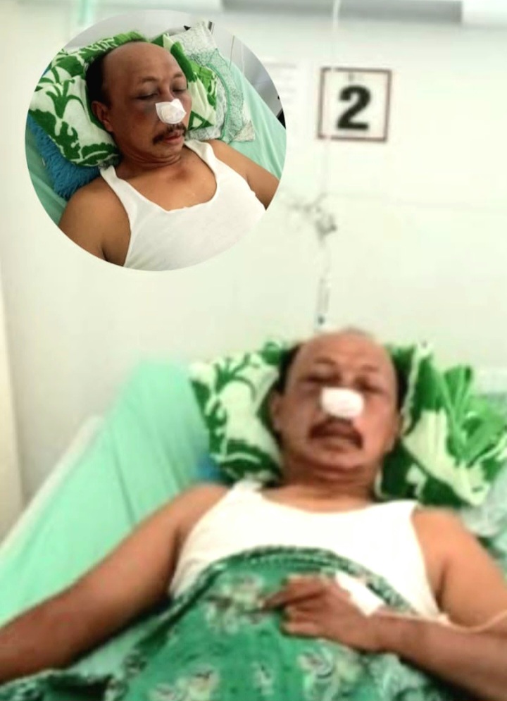 Korban Penganiayaan Ansori (58 tahun) warga Ngantungan Pasrepan yang mengalami luka-luka sangat serius (Dok. Harianjatim.id)