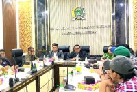 Suasana Press release, Ketua DPRD Kabupaten Pasuruan, menanggapi pemberitaan sepihak oleh beberapa media online, terkait pemanggilan anggotanya oleh KPK (Dok Harianjatim.id)