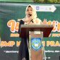 Pidato kepala SMPN 1 prambon yekti eriani. S pd (Dok. Harianjatim.id)