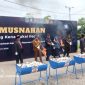 Bupati Pasuruan Rusdi Sutedjo Bersama jajaran Forkopimda dan Bea Cukai Musnahkan BB Barang Kena Cukai ilegal (Dok. Harianjatim.id)
