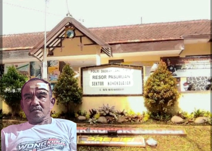 Foto : Polsek Nongkojajar dan Korban Penganiayaan (Latipan 62 tahun)