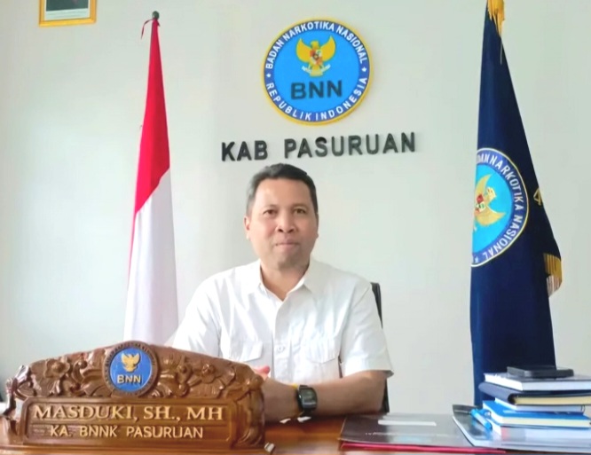 Kepala Badan Narkotika Nasional (BNN) Kabupaten Pasuruan, Masduki SH.MH  (Dok. Harianjatim.id)
