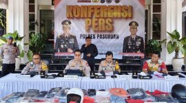 Polres Pasuruan Gelar Konferensi Pers Ungkap Kasus Kejadian Pada Malam Mencekam di Jalur Surabaya-Malang (dok.harianjatim.id) 
